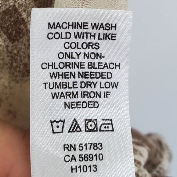 Maurices Brown Beige Zigzag Print Sheer Ruffle Hem Racerback Tank Top M Boho - Picture 12 of 14